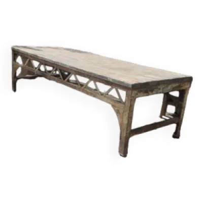 Table établi en acier - 1900 bois