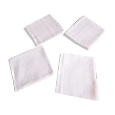 Lot 4 serviettes - coton blanc