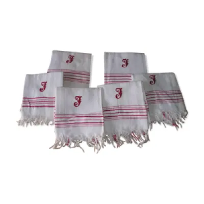Set 6 serviettes - monogramme