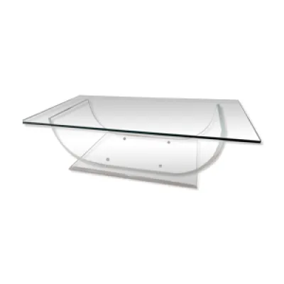 Table basse en plexiglas - dessus verre