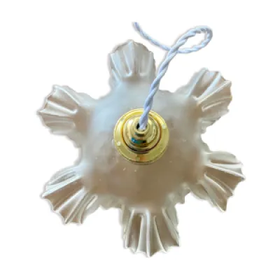 Lampe suspension opaline - fleur