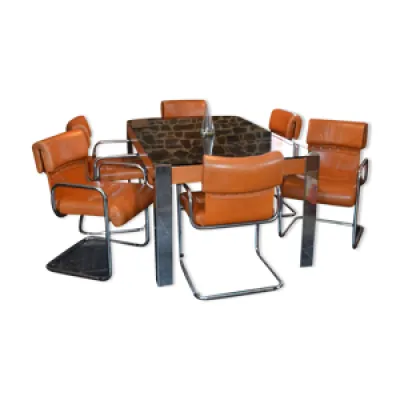 ensemble table et six - 1970 chaises