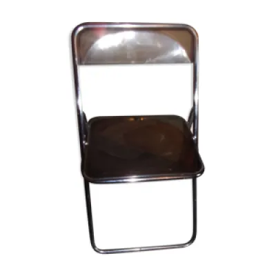 chaise plexiglas chromée - 1970 pliante