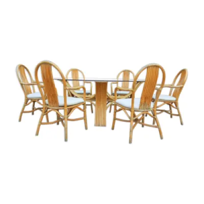 Ensemble table bambou - chaises