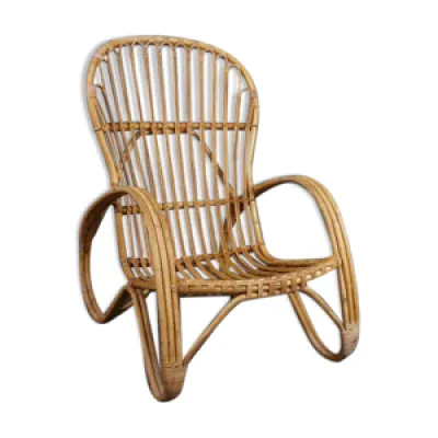 fauteuil en rotin, Rohé - 1950