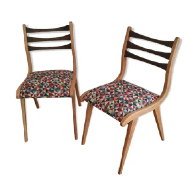Ensemble de deux chaises - bois textile