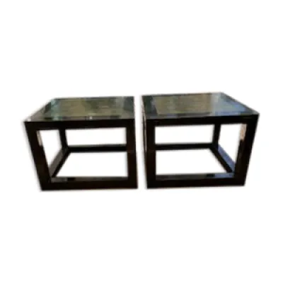 black lacquered square coffee tables