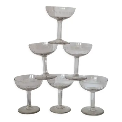 6 anciennes coupes champagne - verre