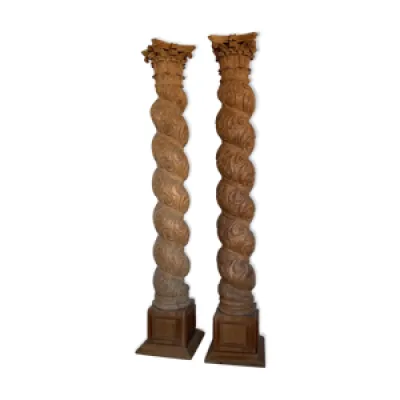 Lot colonnes bois