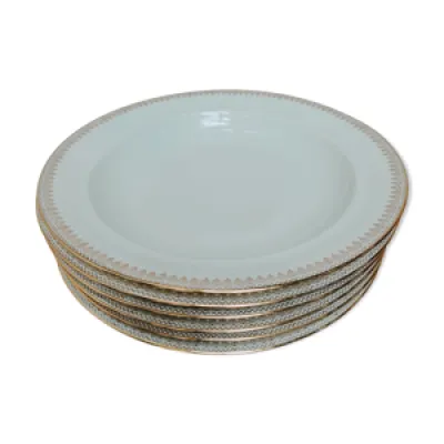 6 assiettes plates Chastagner - porcelaine