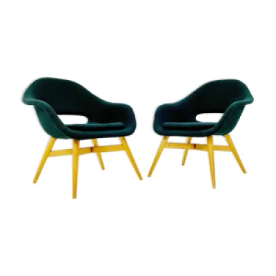 Paire de fauteuils verts - milieu