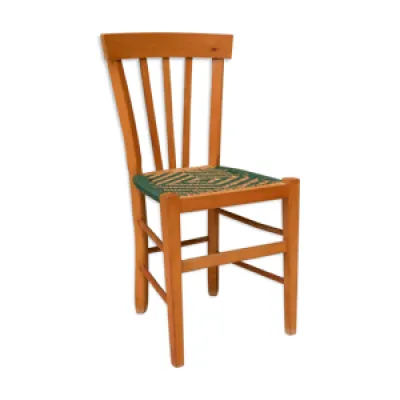Chaise cannée de campagne - rotin bois