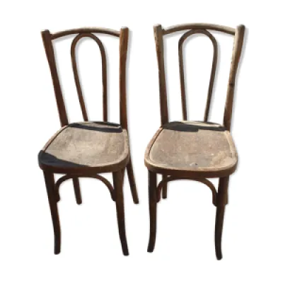 Paire chaises bistrot - bois courbe