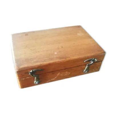 Boîte en bois de poids - ancienne balance