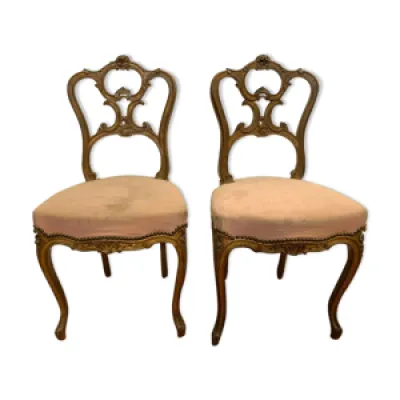 Paire chaises style - noyer