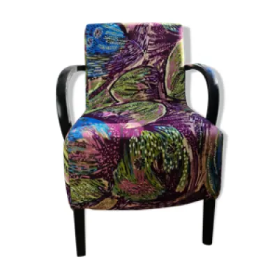 Fauteuil tissus Fuego - bois accoudoirs