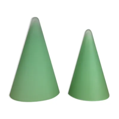 2 lampes coniques Teepee - vert verre