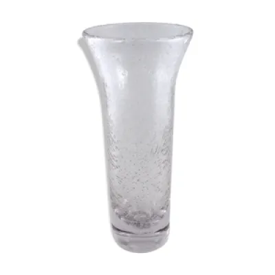 Vase en verre bullé