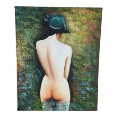 Peinture portrait femme - nue