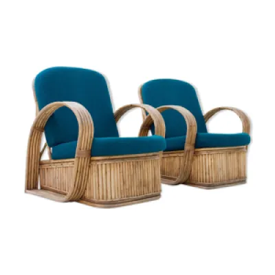 Set de 2 chaises en rotin - 1950 verte