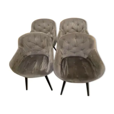 Set de 4 chaises Calligaris - gris