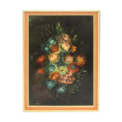 Huile sur toile Bouquet - fleurs