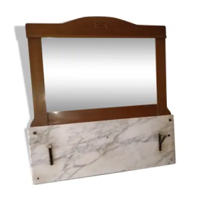 Trumeau miroir art-deco - marbre bois