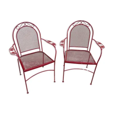 Paire fauteuils - jardin fer