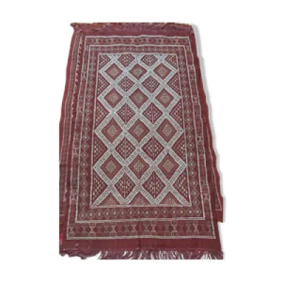 tapis marocain marron - blanc