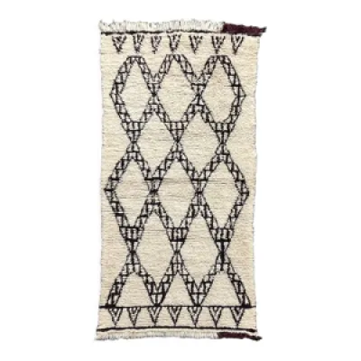 tapis berbere beni ouarain - blanc