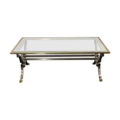 Table basse plateau piétement - bronze acier
