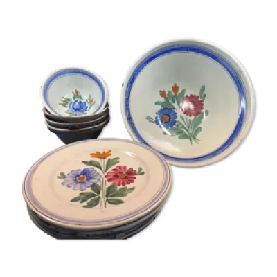 Vaisselle ancienne décor - assiettes bols