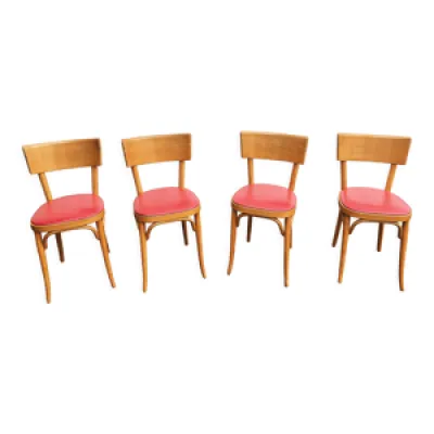 Lot de 4 chaises baumann - bistrot rouge