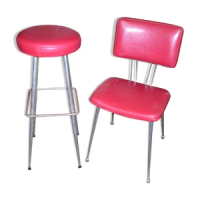 Set sièges bar - skai rouge