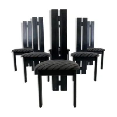 Set 6 chaises salle - bois noir