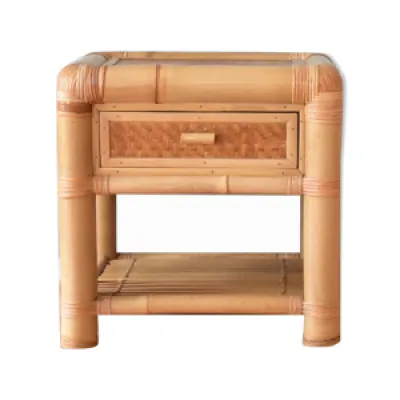 Table de chevet en bambou - tiroir