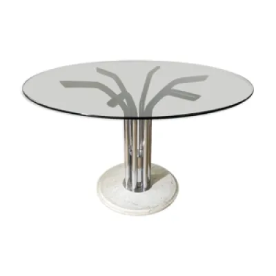 Table à manger italienne - marbre verre