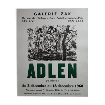 Affiche exposition 1960 - galerie