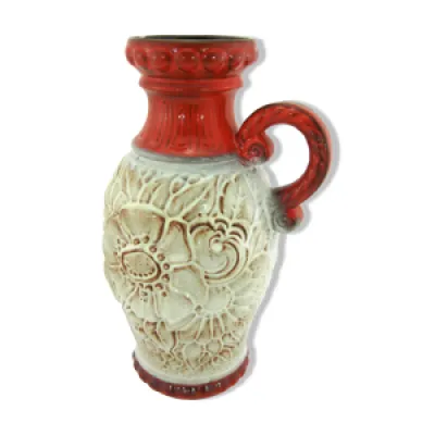 Vase en céramique émaillée - rouge beige