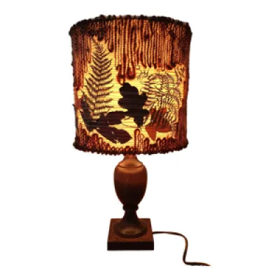 Lampe vintage avec pied - bois laine