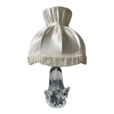 Lampe vintage pied en - blanc cristal