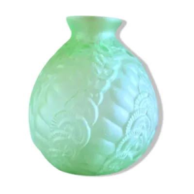 Vase boule vert art déco