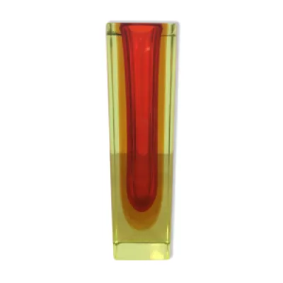 Vase Sommerso rouge et - soliflore verre murano