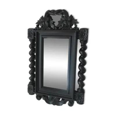 Miroir Louis XIII bois - noir