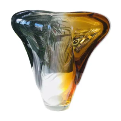 Vase tricolore en cristal - milieu per