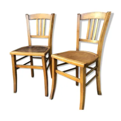 Lot 2 chaises bistrot - 1950 bois