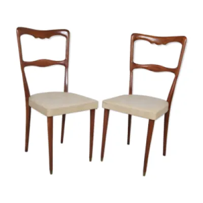 chaises scandinaves skaï - blanc