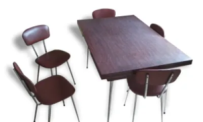 Ensemble années 70 table - chaises