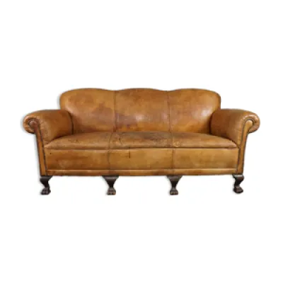 3-seater antique sheepskin sofa