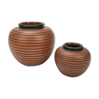 Duo de vases boules Elchinger - rayures noires